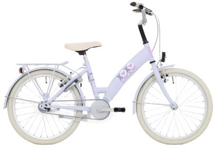 Kinderfiets Bikefun Lots of Love 20 inch met Remnaaf - Mat Lila/Violet
