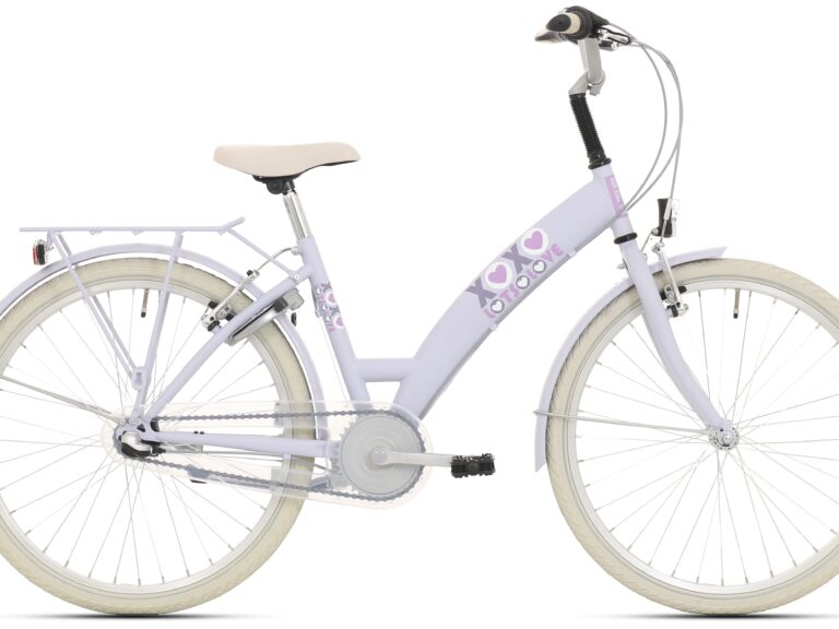 Kinderfiets Bikefun Lots of Love 24 inch met Nexus 3 versnelling/remnaaf - Mat Lila/Violet
