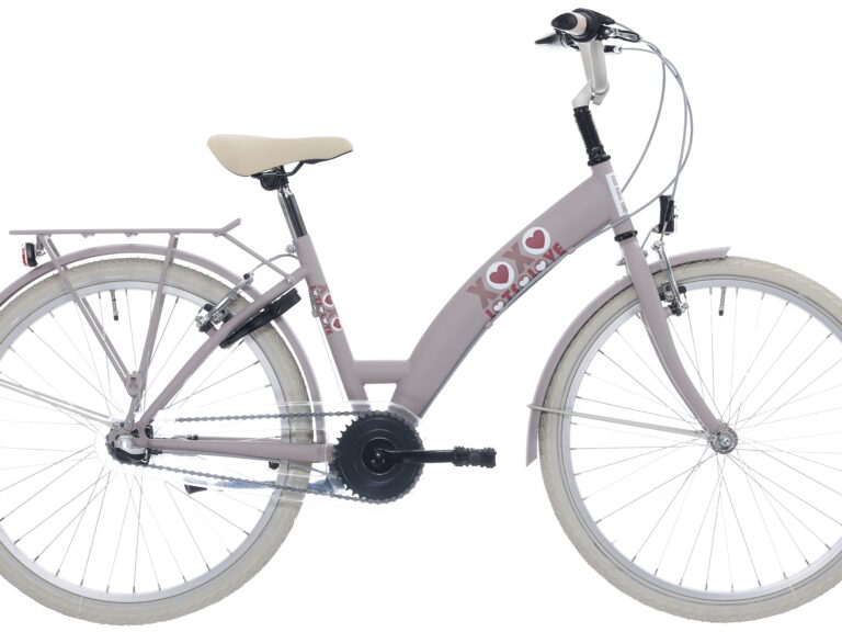 Kinderfiets Bikefun Lots of Love 24 inch met Nexus 3 versnelling/remnaaf - Adobe Roze