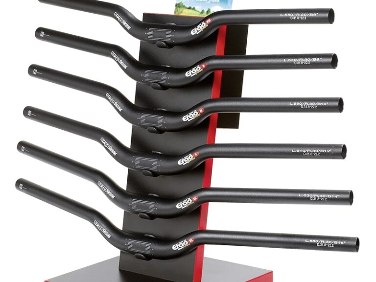 Houten presentatiedisplay Ergotec voor 6 sturen Ø 25