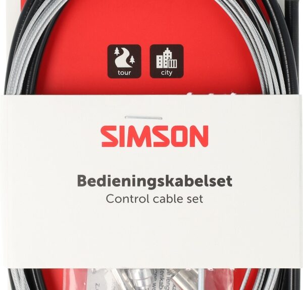 Trommelremkabelset Simson compleet universeel RVS - zwart