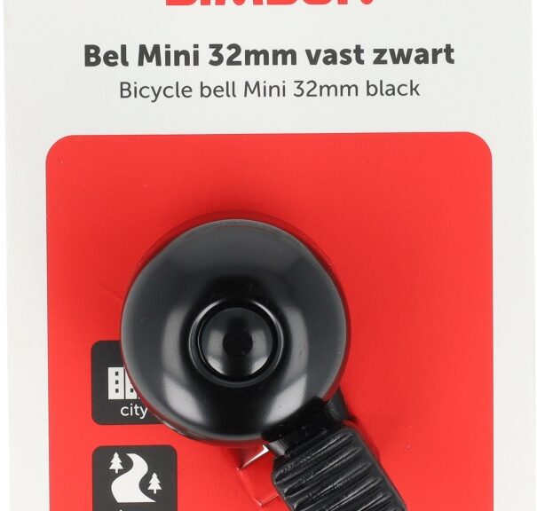 Fietsbel Simson Mini met Kunststof Klem 32mm - Zwart