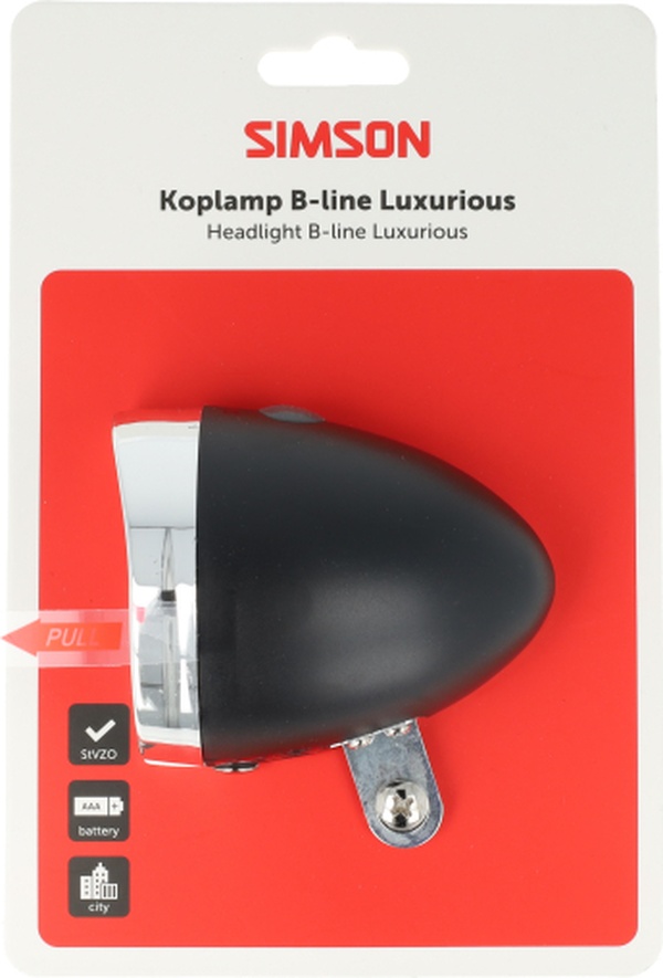 Koplamp Simson batterij classic luxurious - zwart - Afbeelding 2