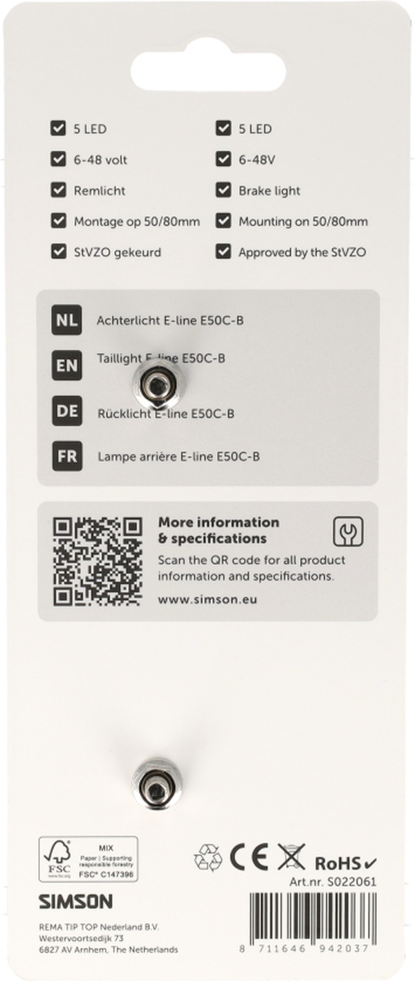 Achterlicht Simson aurora E-line e50c-b - Afbeelding 3