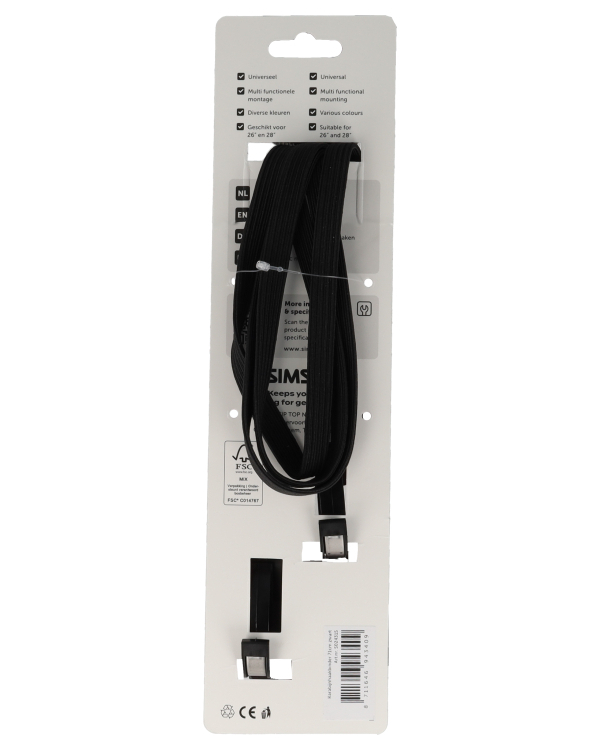 Karabijnhaakbinder Simson 71cm - zwart - Afbeelding 3