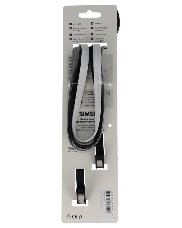 Karabijnhaakbinder Simson 71cm - zwart/wit/grijs - Afbeelding 3