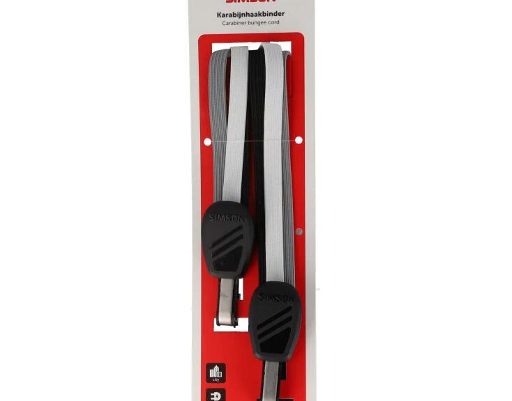 Karabijnhaakbinder Simson 71cm - zwart/wit/grijs