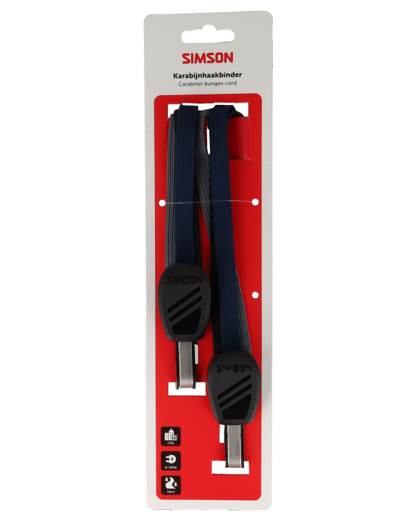 Karabijnhaakbinder Simson 71cm - zwart/blauw/antraciet