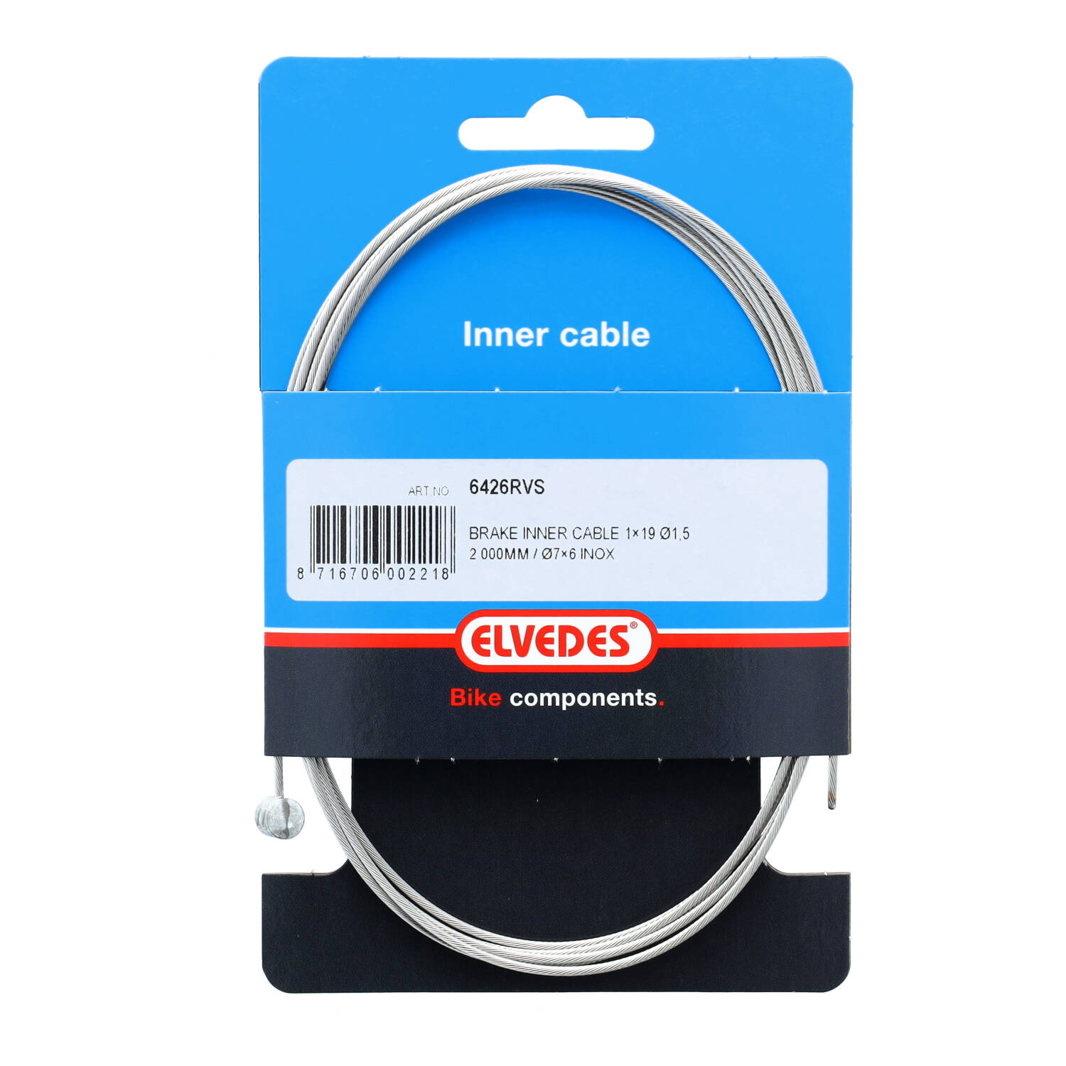 Elvedes rembinnenkabel RVS 19dr 1.5mm T-nippel 2000mm