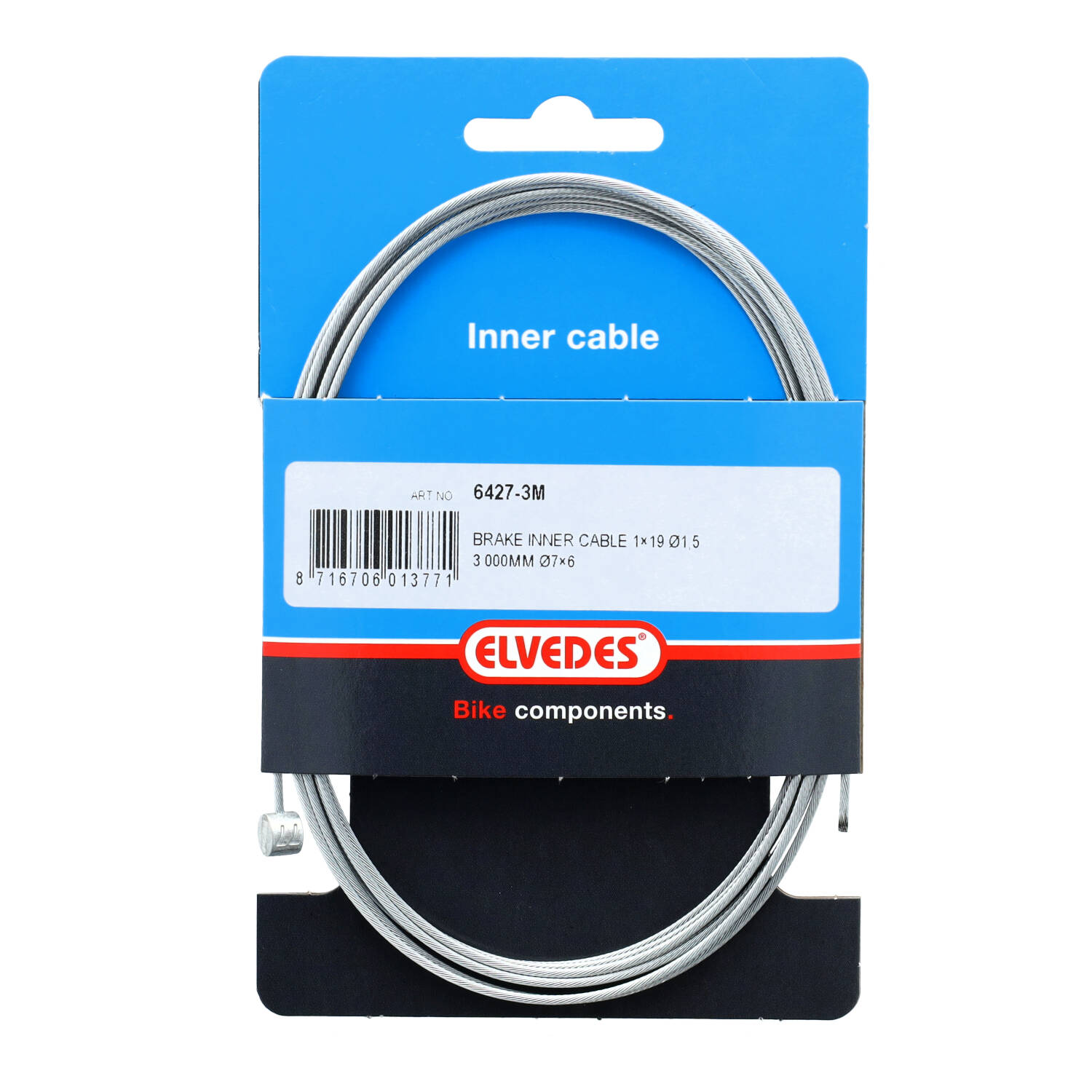 Elvedes rembinnenkabel gegalv 1.5mm T-nippel 3000mm