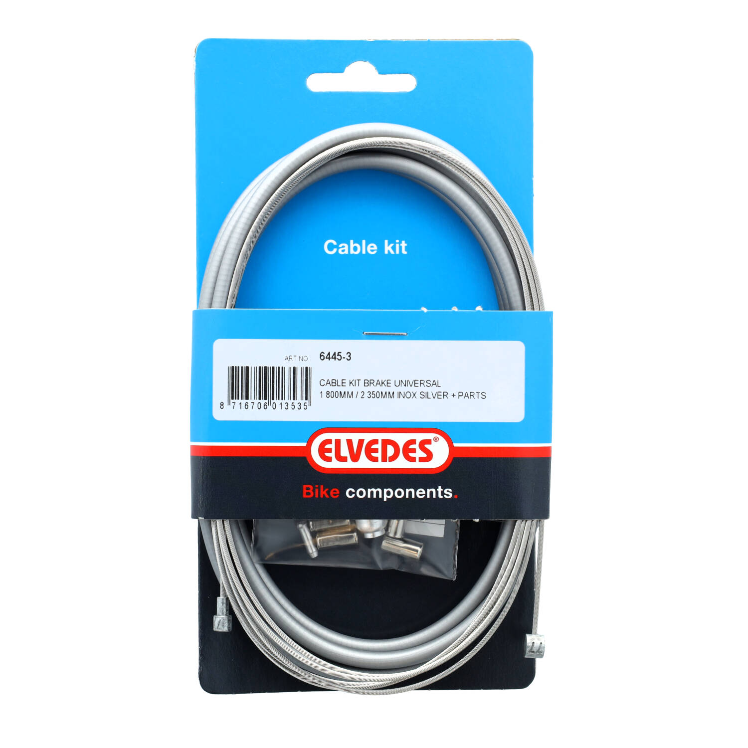 Elvedes universele rem kabelkit 1 800mm / 2 350mm RVS zilv