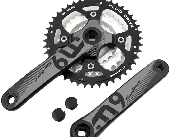 Sunrace crankstel zwart