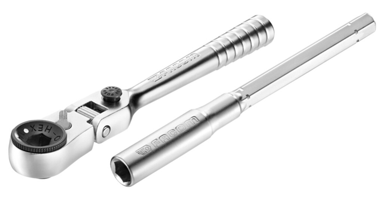 Facom ratelsleutel 1/4 Compact met flexibele kop