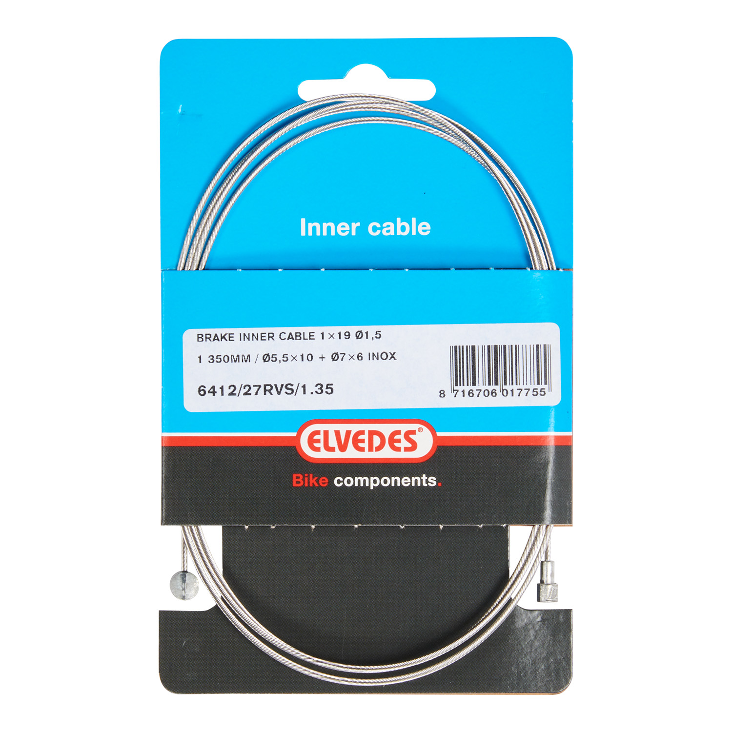 Elvedes rem binnenkabel rvs 35cm boven voor splitter 201716