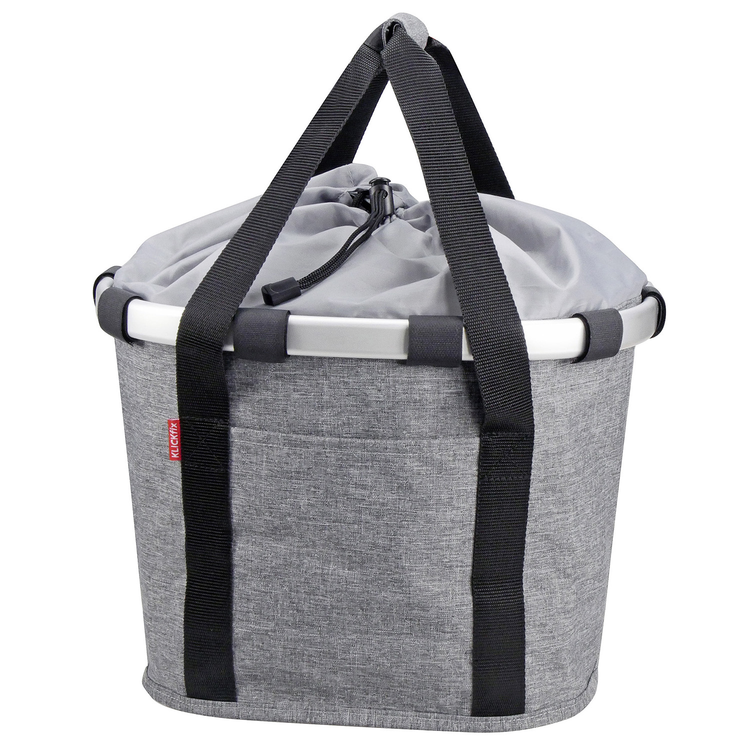 Klickfix fietsmand zilver