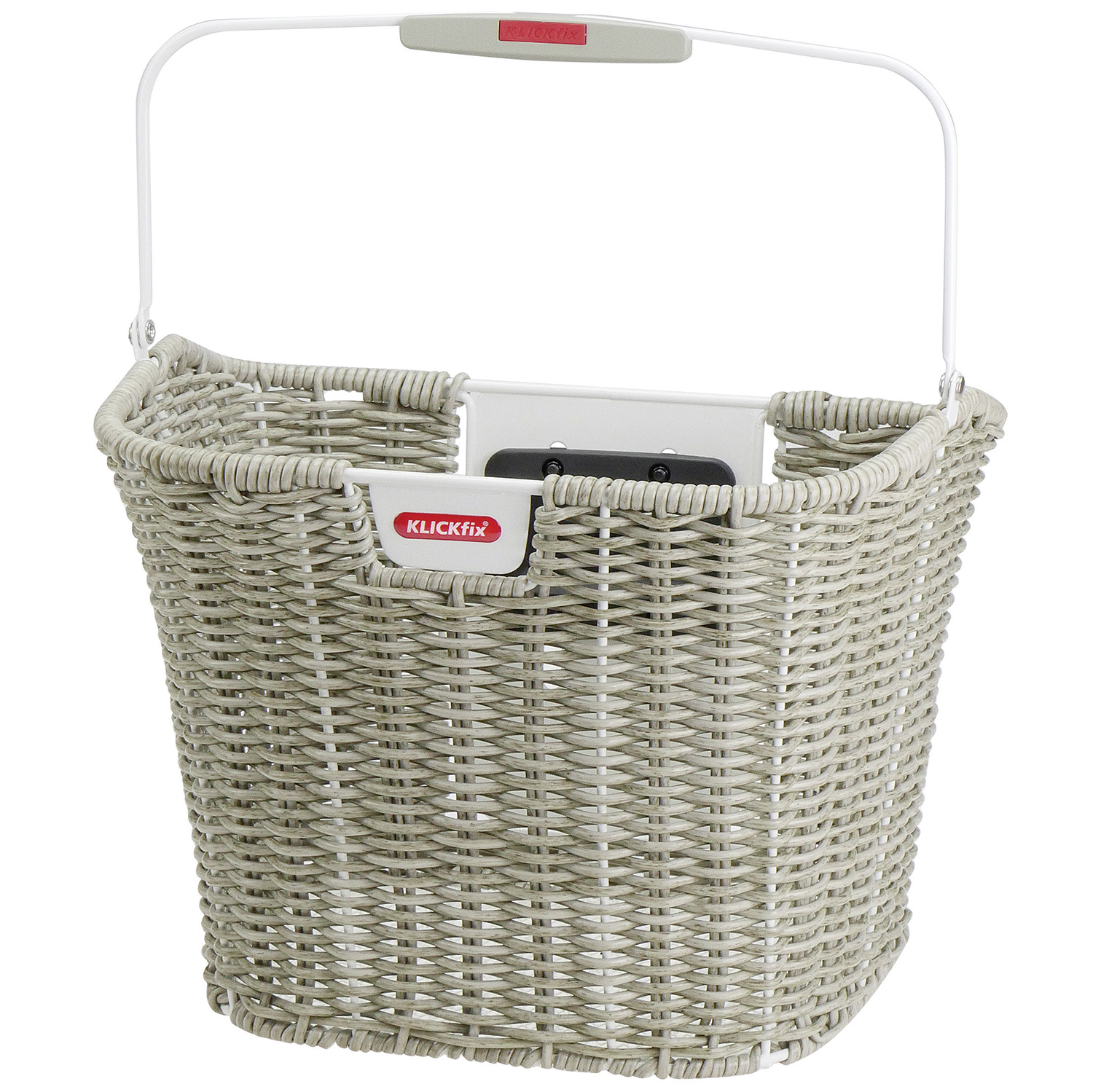 Klickfix fietsmand grijs