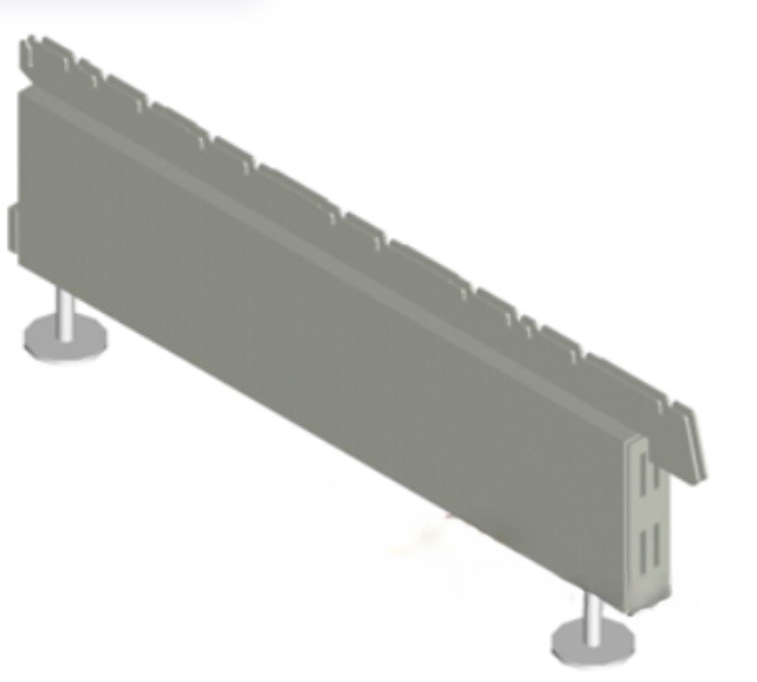 Voet 470x160mm RAL9006