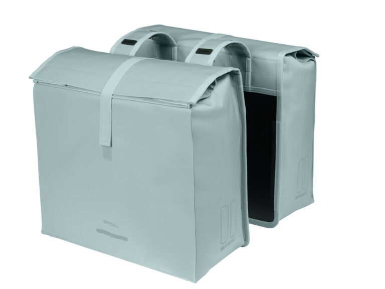 Basil fietstas dubbel Urban Load Pro silver blue 50-64L