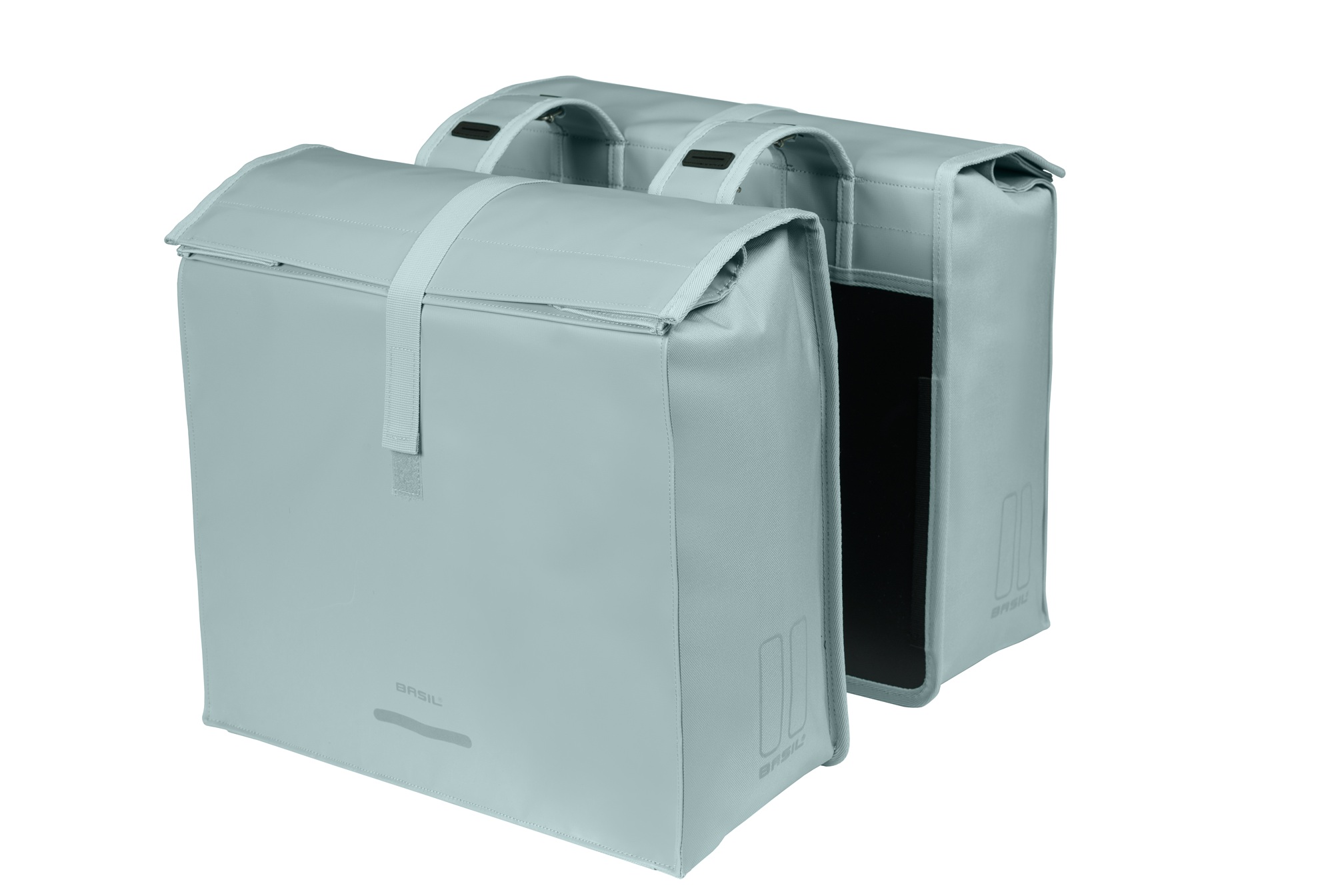 Basil fietstas dubbel Urban Load Pro silver blue 50-64L