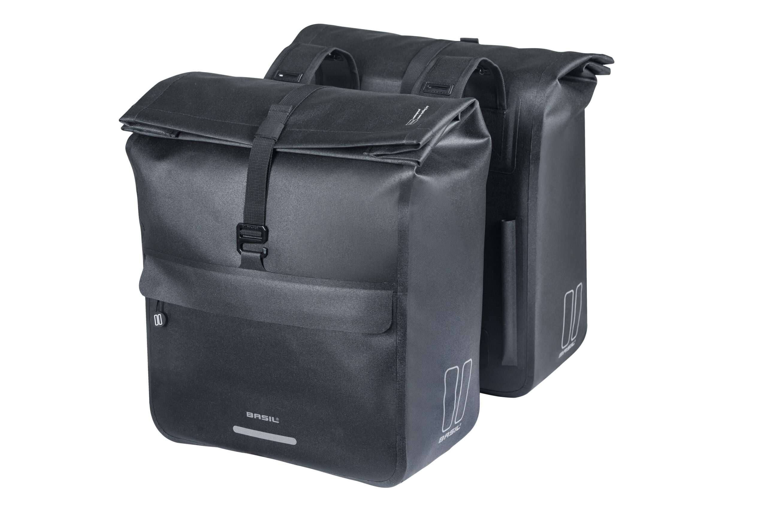 Basil fietstas dubbel Urban Dry Neo zwart 46-52L