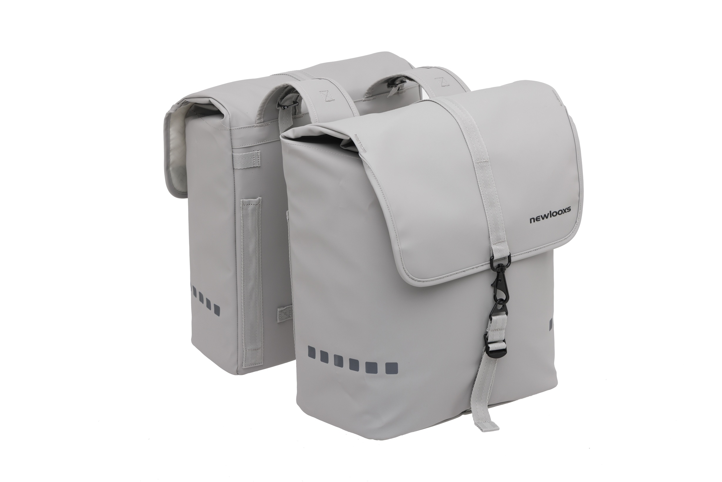 New Looxs fietstas dubbel Odense light grey 39L