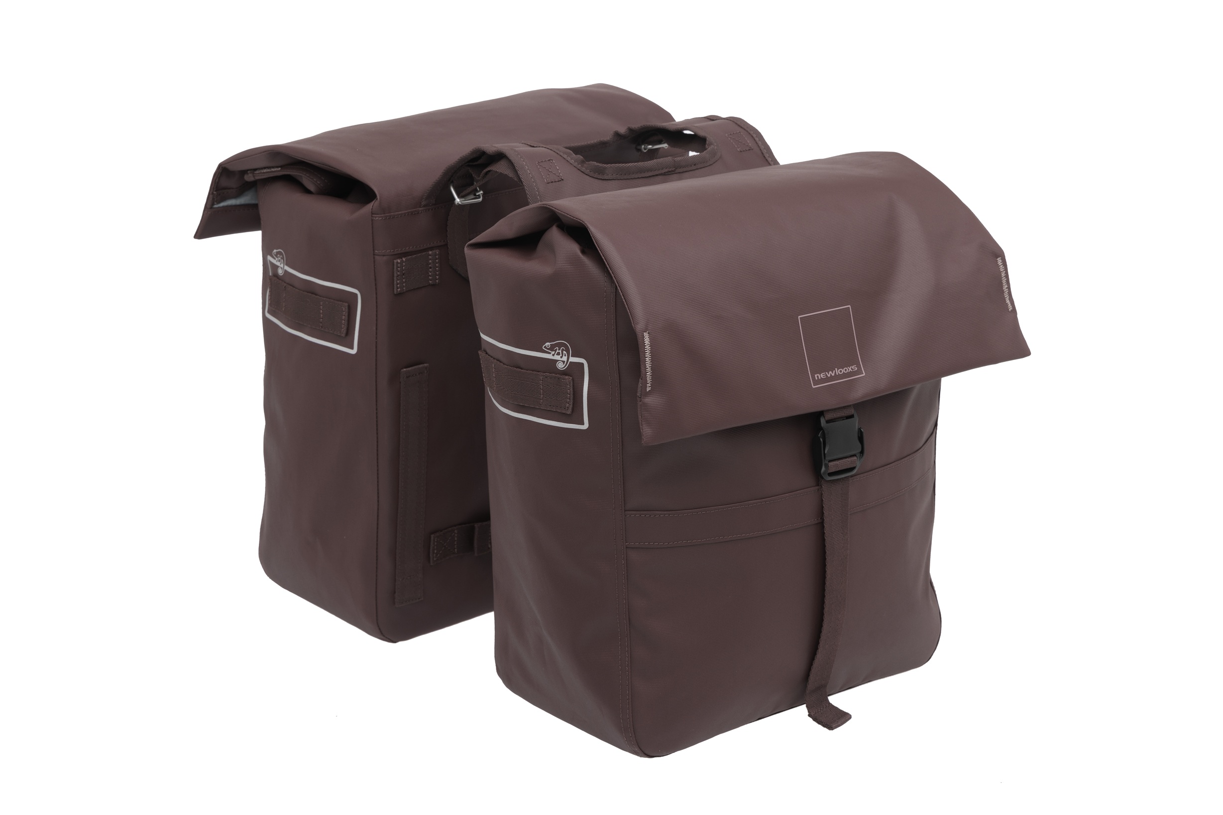 New Looxs fietstas dubbel Leeds chocolate 38L