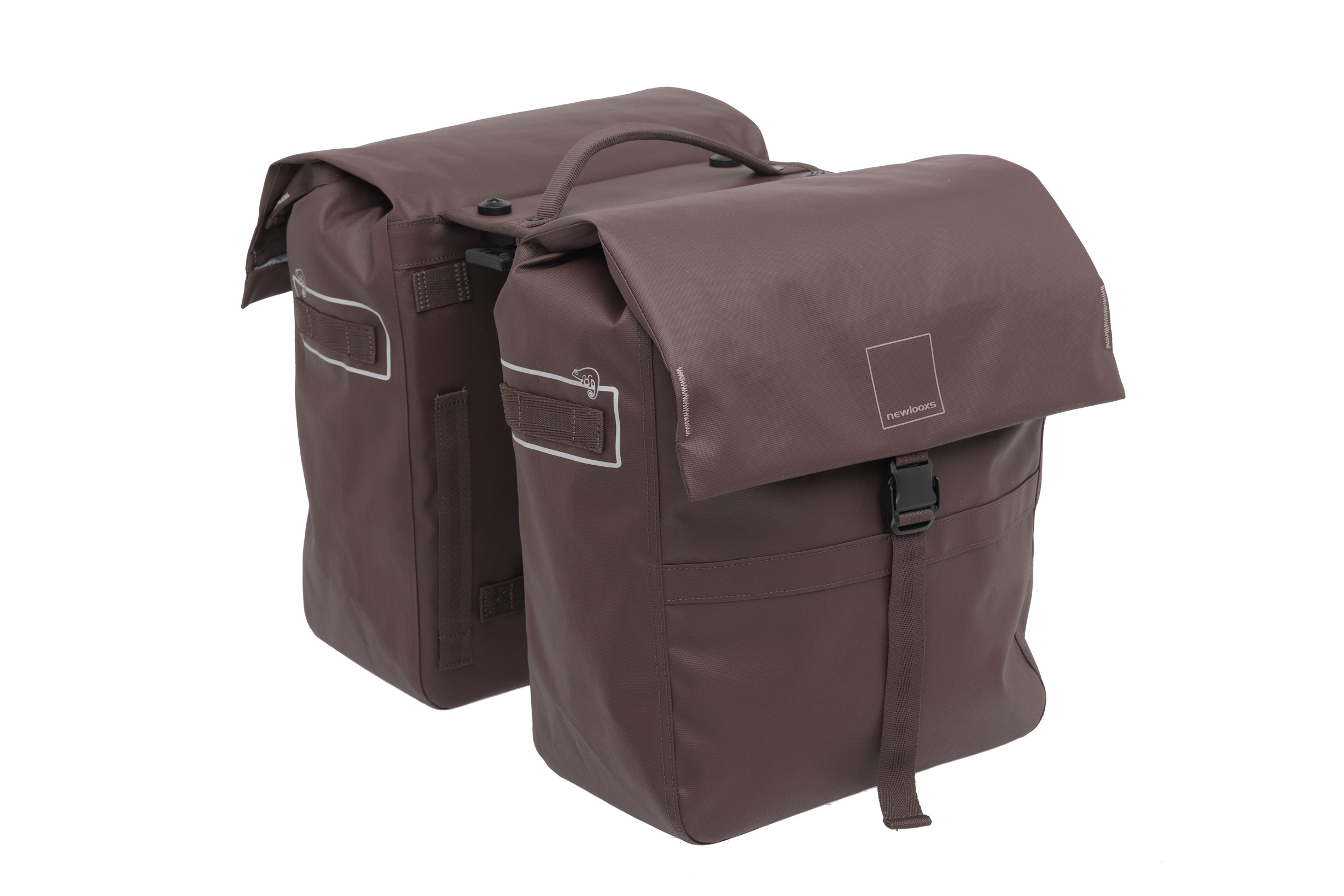 New Looxs fietstas dubbel Leeds chocolate MIK 38L