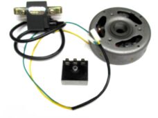 Universeel/moped /Kreidler/Sachs ontsteking+vliegwiel+cdi+spanningsregelaar 12V linksdraaiend Puch 2 speed/Puch za