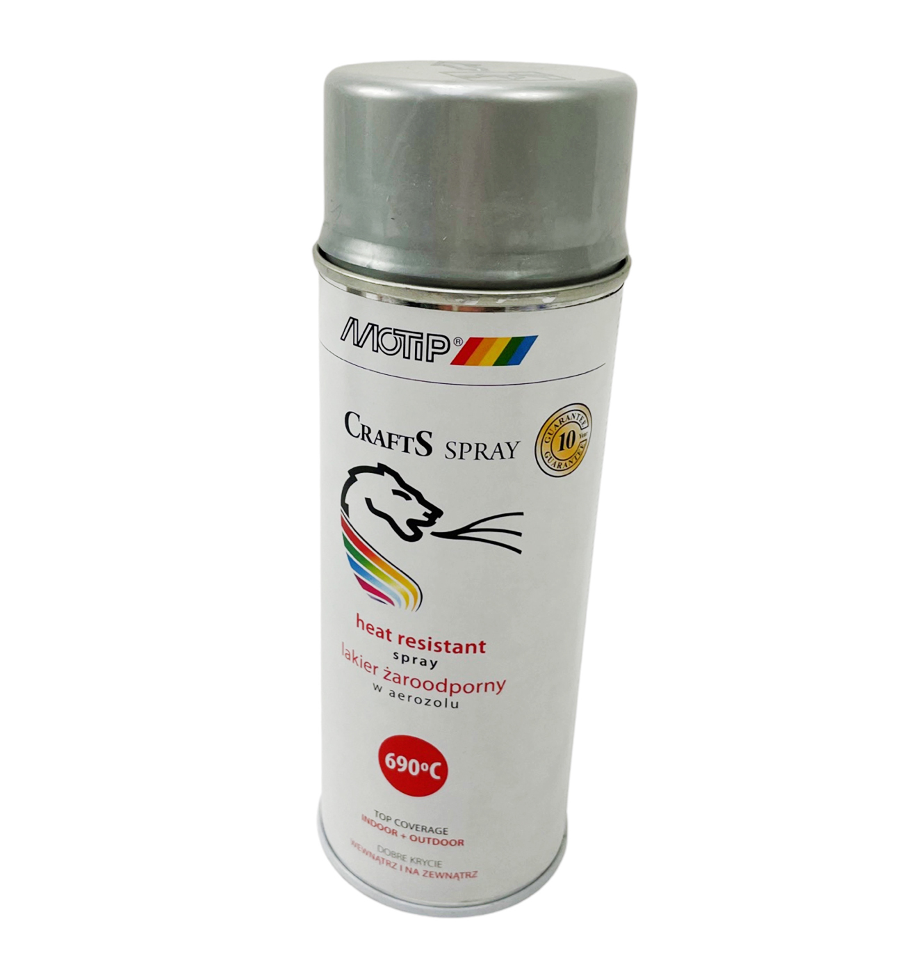 UNIVERSEEL Motip crafts spray zilver hittebestendig tot 690 graden celcius 400 ML verf