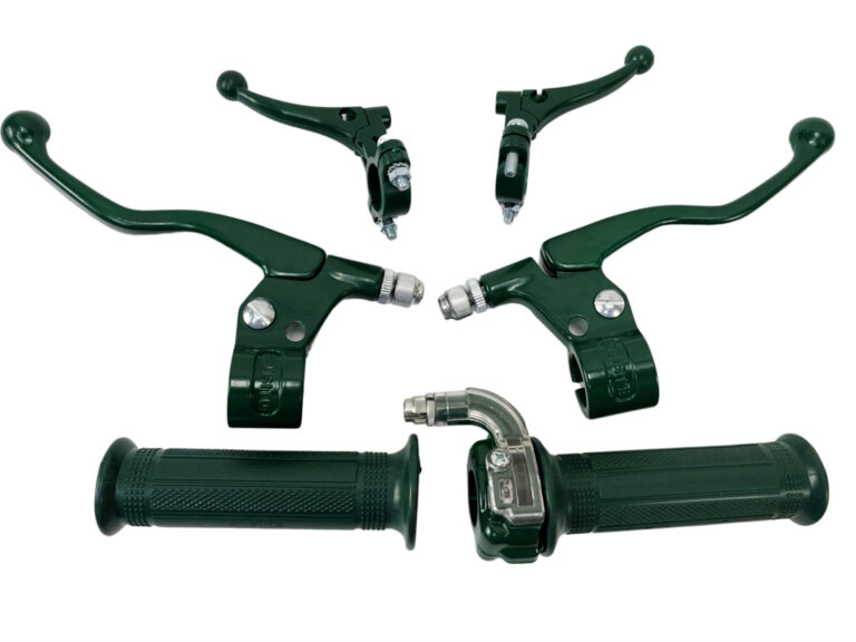 Universeel Puch Maxi Tomos Bromfiets Complete Hendel Set Groen - Lusito Remhevels / Choke / Start Hendels En Targa Snelgas Groen Handvat Compleet Exclusive Puch Moss Green Edition Handel Stuur