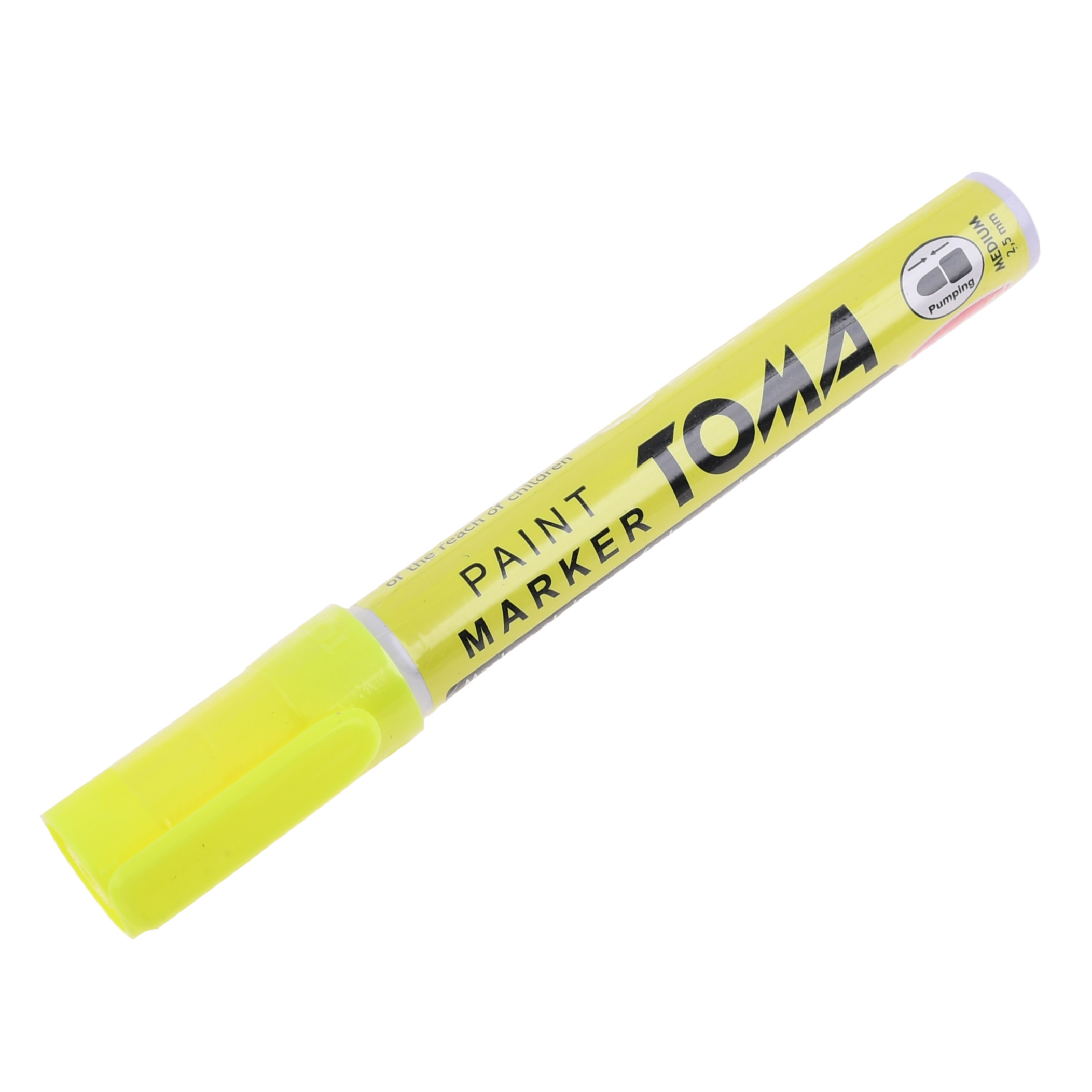 Universeel gereedschap stift / pen fluor geel voor staal - hout - rubber - kunststof - glas en banden - bandenstift (made in EU)