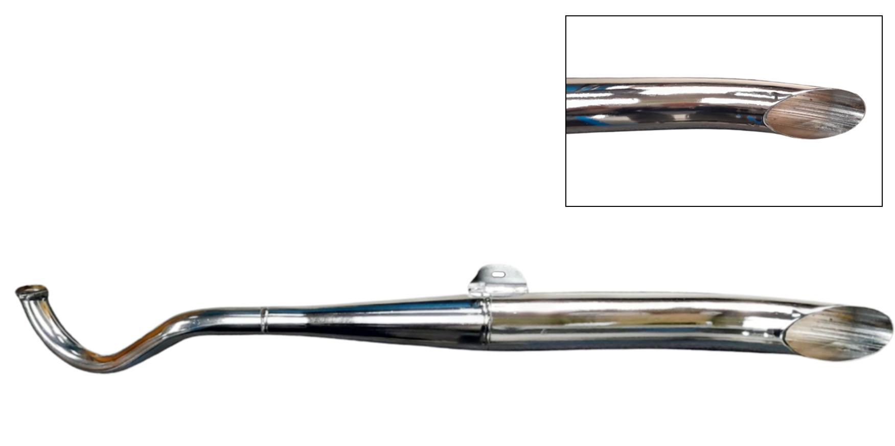 Puch Maxi uitlaat side pipe chroom 28mm Puch Maxi E50