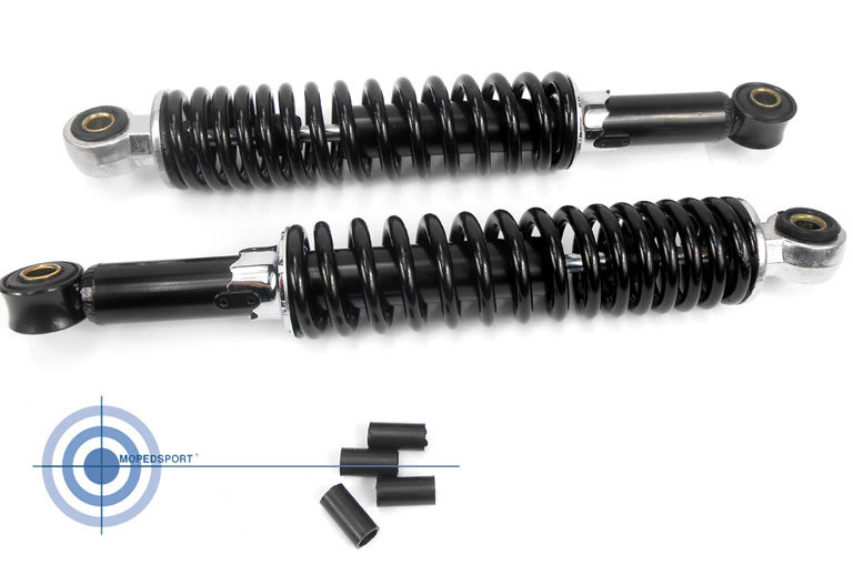 Schokbrekerset 320mm zwart voor Puch Maxi en Tomos A3