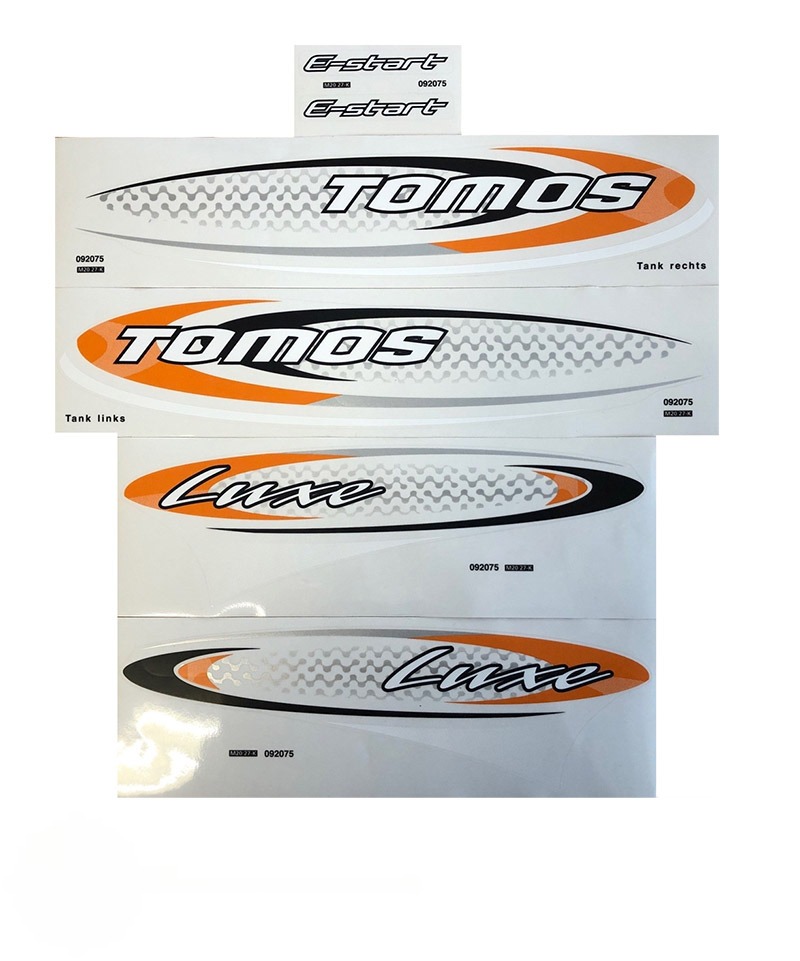 Tomos stickerset ovaal luxe oranje - zwart