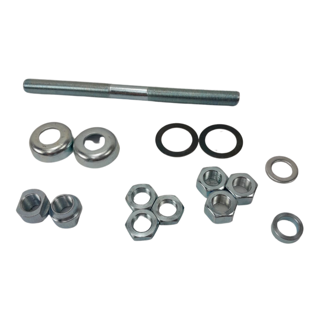 Complete vooras 11mm met cups en conussen voor Puch Maxi spaakwiel