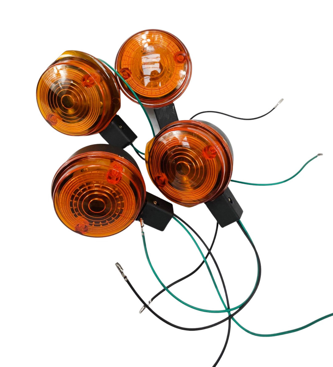 SIMSON Set richtingaanwijzers / RAW - knipperlicht - 4 stuks oranje 2x voor / 2x achter - makkelijk te installeren - Simson