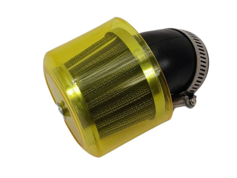 Universele powerfilter geel chroom 28-35mm voor Puch Maxi en Tomos