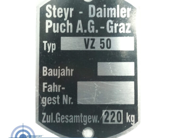 Puch Typeplaatje Vz50