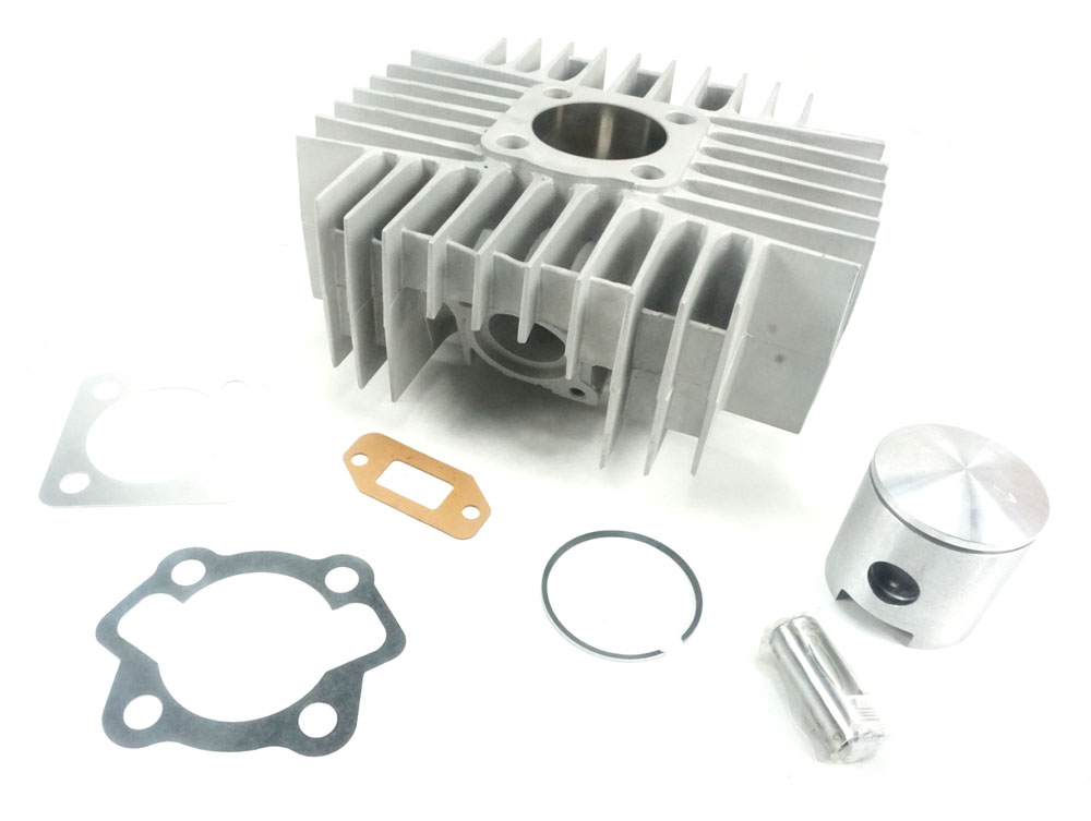 Kreidler Cilinder + Zuiger 44mm 70cc Rmc 6.25 Pk Type Voor Flens Uitlaat Aansluiting | Rechte Inlaat | Smalle Tap - Losse Zuiger Is 1580 32mm Uitlaat Aansluiting