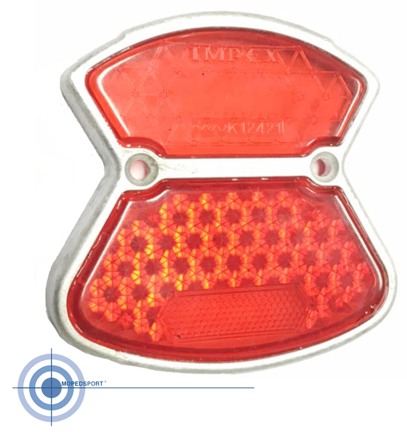 BROMFIETS Achterlichtglas met rubber + 2 schroefjes supercombinette ACHTERLICHT - PLASTIC