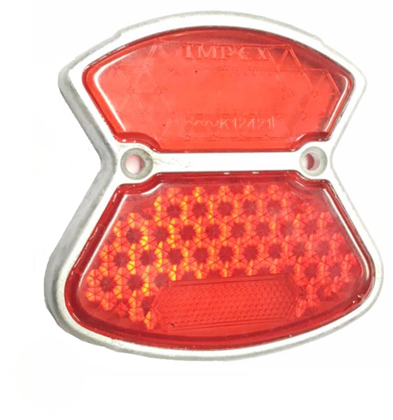 Bromfiets achterlichtglas met rubber + 2 schroefjes Supercombinette achterlicht - plastic