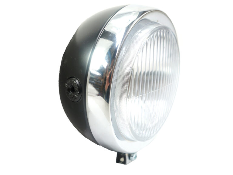 UNIVERSEEL BROMFIETS KREIDLER TOMOS MCB Koplamp model   klein zwart 130mm ROND (lampje los bestellen BA15) oa passend voor Tomos A3 A35 A55 Sachs PRIMA 502 Kreidler Flory  Hercules Peugeot Puch Maxi Yamaha