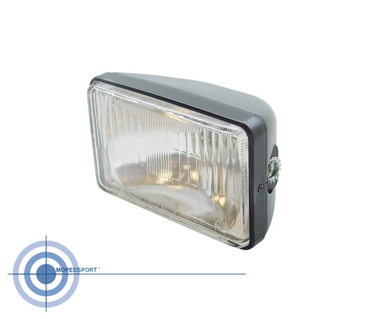 KREIDLER/BROMFIETS UNIVERSEEL/SACHS Koplamp M90 rechthoek zwart 16cm
