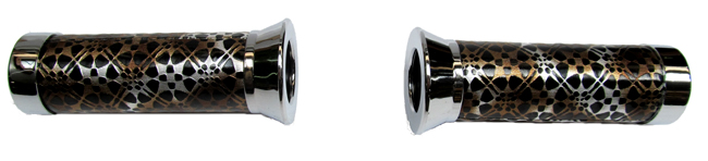Universeel/scooter Handvat Set 22/24x125mm Zwart/bruin Fantasie
