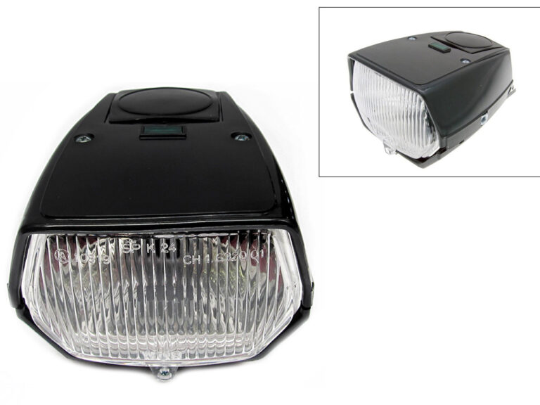 Vierkante zwarte koplamp 115mm voor Puch Maxi brommer