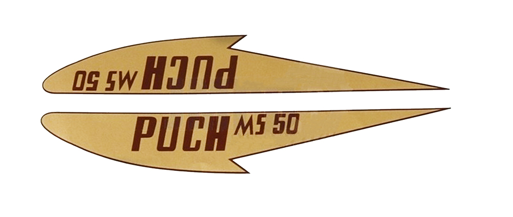 Puch Ms50 Tanktransferset Puch Goud Ms50 Tank Transfer Sticker