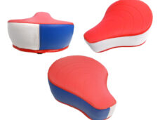 Puch Maxi Zadel Dik Rood / Blauw / Wit