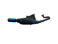 Zwarte expansie-uitlaat voor Morini 50cc blok Italjet Torpedo en Suzuki AG50