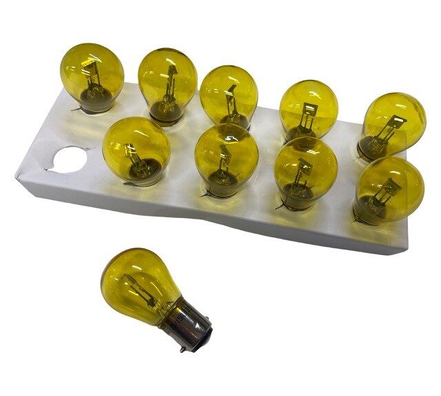 UNIVERSEEL BROMFIETS PUCH MAXI Lamp 6V 25/25W BAX15D GEEL prijs per stuk, 10 stuks verpakt