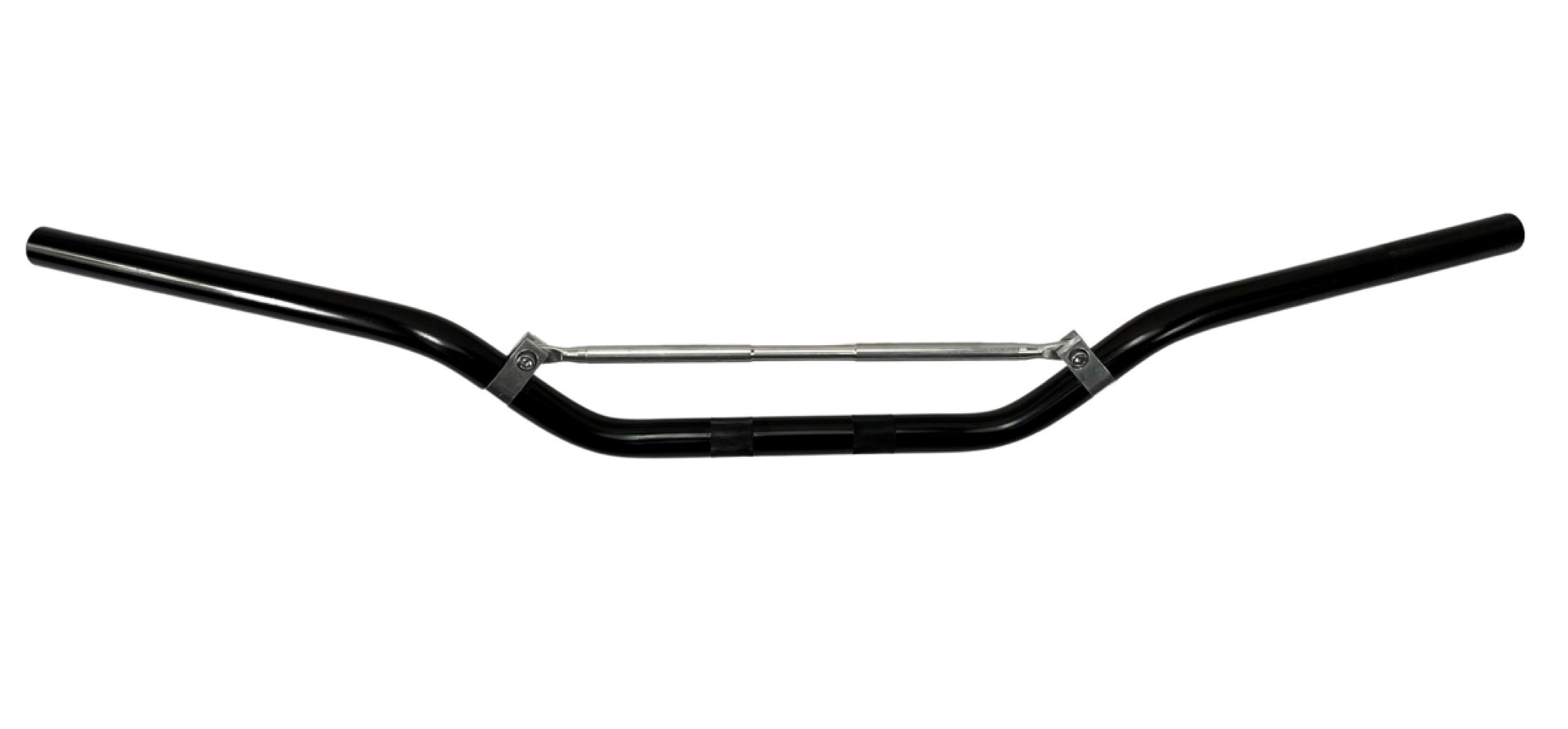 Zwart staal crossstuur 22mm universeel voor brommer en scooter